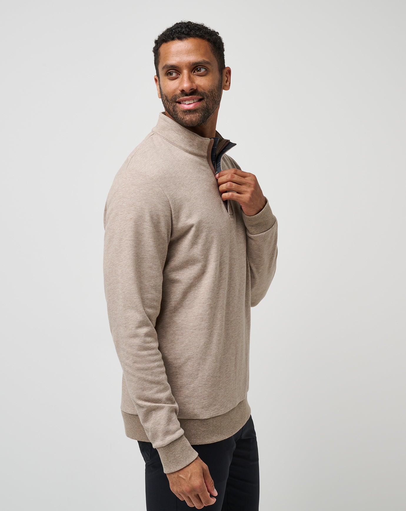 St Andrews Shadow Check Quarter Zip