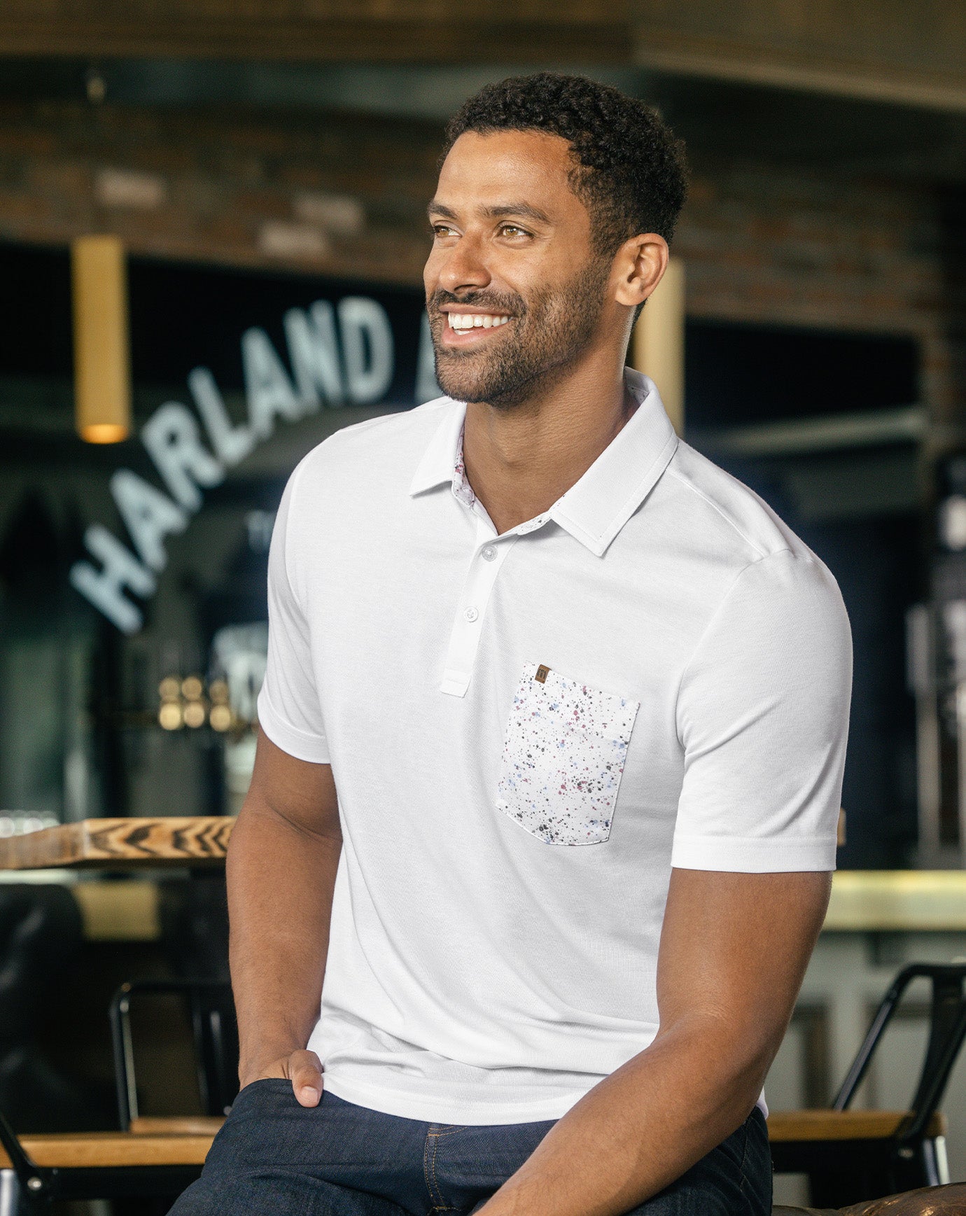 Splatter Pocket Polo Polo