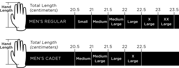 golf gloves size chart image