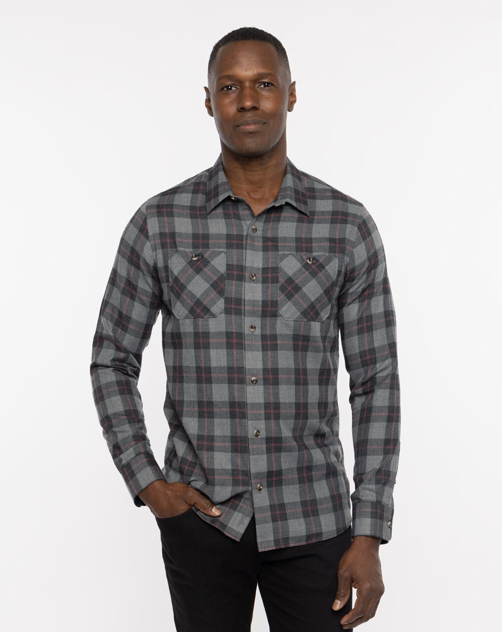 CLOUD FLANNEL PLAID BUTTON-UP 1