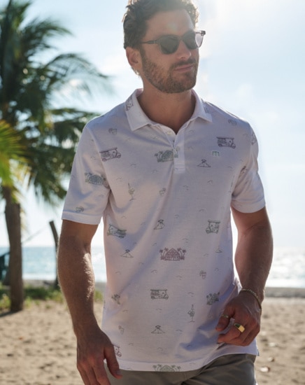 TIKI MAPES PRINT POLO SHIRT Image Thumbnail 2