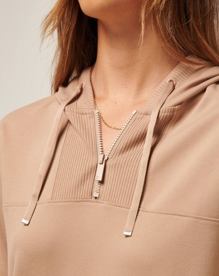 FRIDAY PONTE WOMENS HALF ZIP HOODIE Image Thumbnail 4